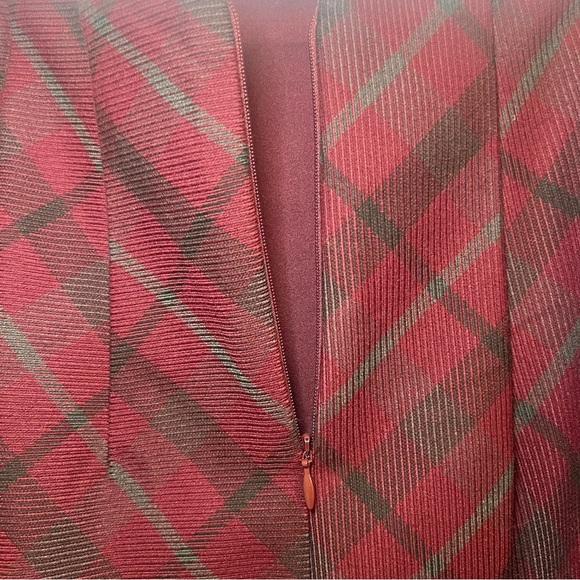 Express Burgundy Plaid Mini Skirt - Picture 5 of 6